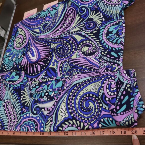 T By Talbots Ladder Back Confetti Paisley Dress Women LP Blue Boho Groovy Hippie - Picture 8 of 15